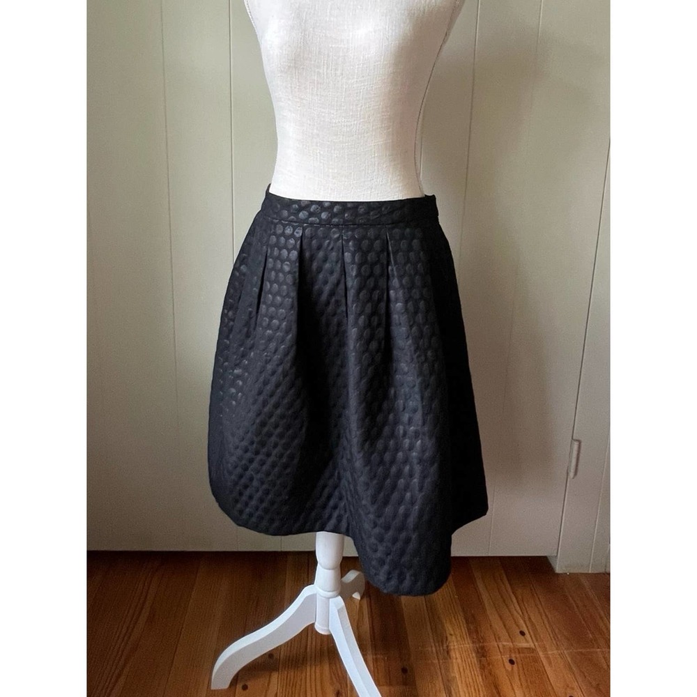 Elle Textured Polka Dot‎ Pleated A-Line Flair Skirt | sz 8